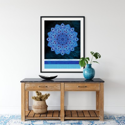 Noc na Santorini-abstrakcja