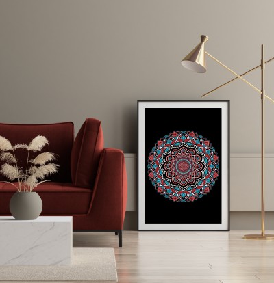 Turkusowe korale na czarnym tle