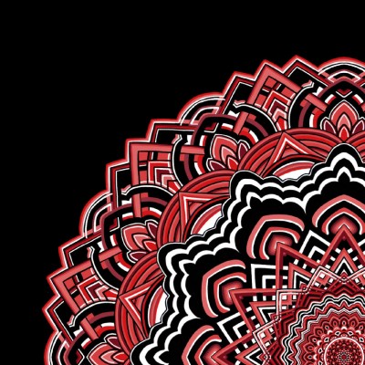 Czerwone korale na czarnym tle