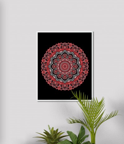 Czerwone korale na czarnym tle