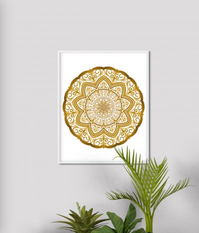 Złoty ornament na białym tle