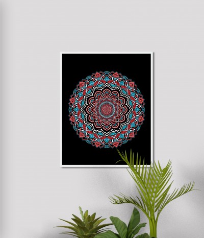 Turkusowe korale na czarnym tle