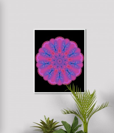 Podwodny kwiat na czarnym tle