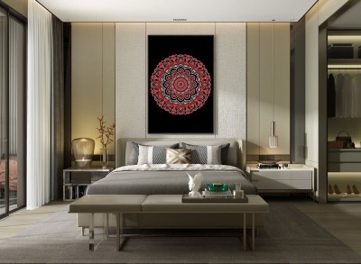 Czerwone korale na czarnym tle