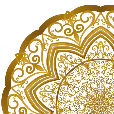 Złoty ornament na białym tle