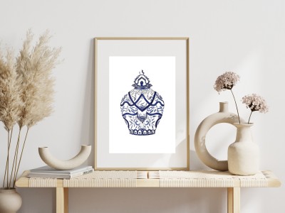  Akwarele-oryginały  - Navy amphora