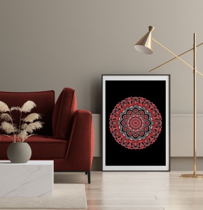 Czerwone korale na czarnym tle