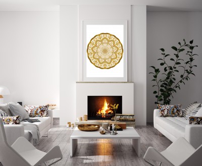 Złoty ornament na białym tle