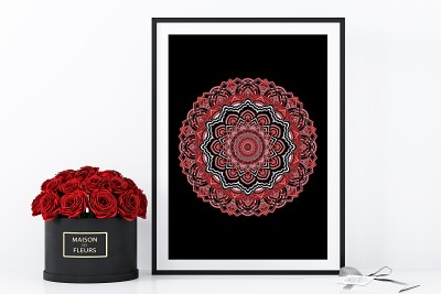 Czerwone korale na czarnym tle